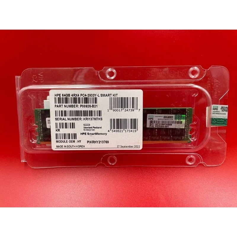 NEW P00926-B21 P03054-091 HPE 4DRx4 64GB DDR4 PC4-2933Y LRDIMM Server Memory New