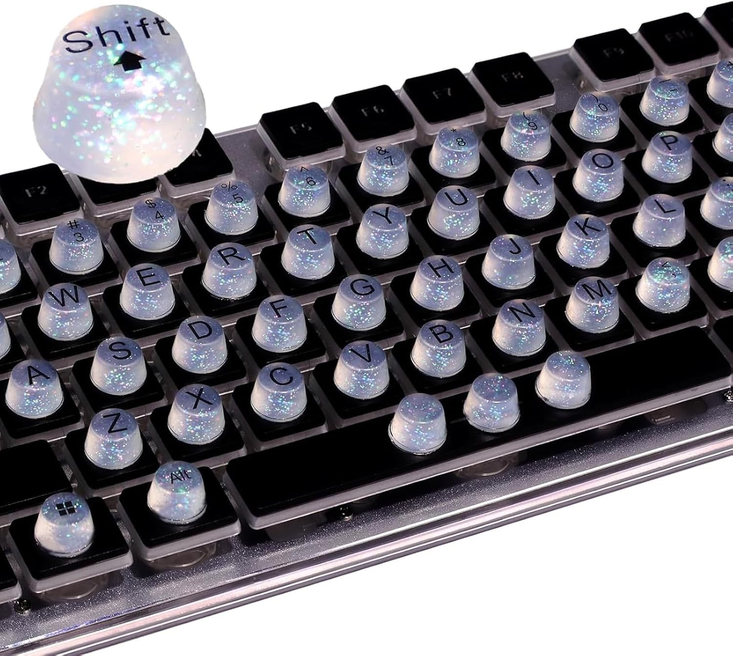 Raised Keyboard Stickers for Long Nails, Bling Keyboard Bubbles for Women with L