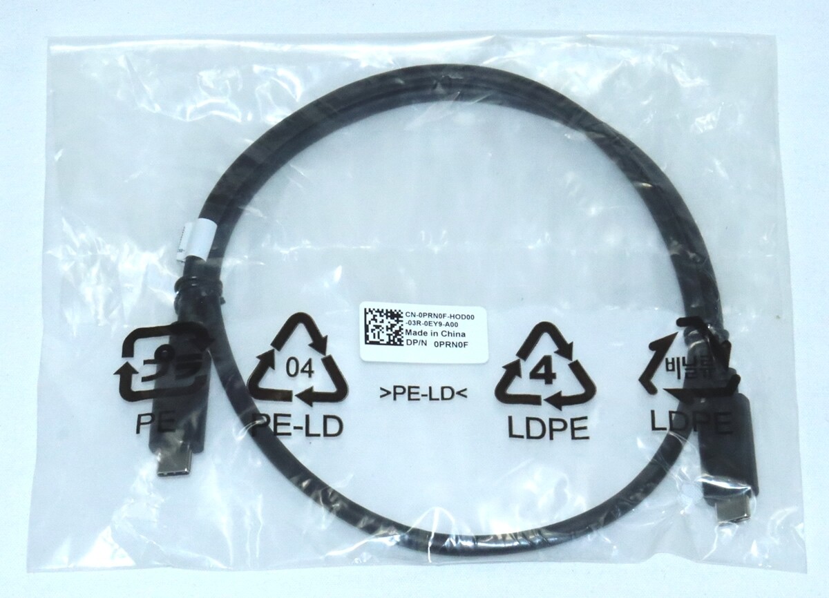 NEW Dell PRN0F USB-C to USB-C Adapter Cable 0.6m