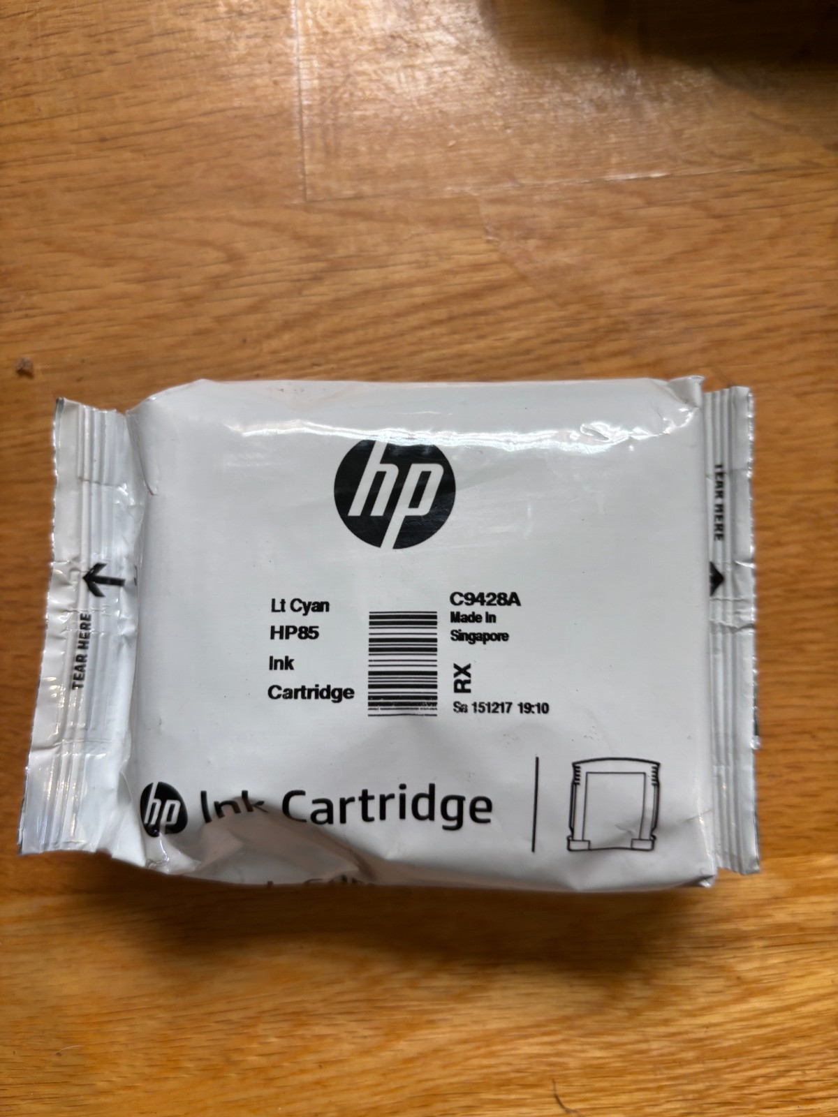 HP 85 Light Cyan Ink Cartridge C9428A Genuine OEM Open/Torn Foil Package
