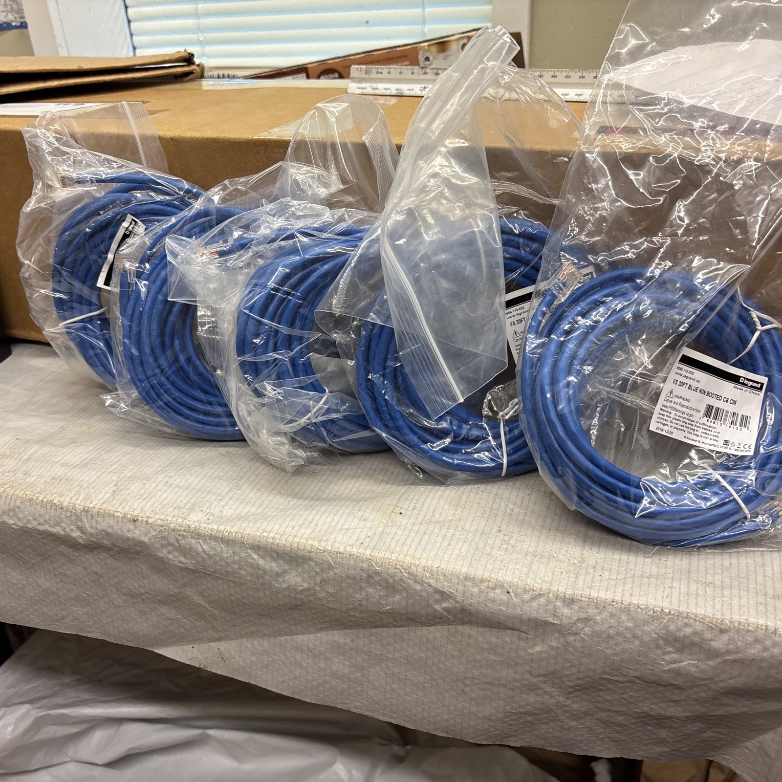 Legrand VS 20. ft Blue Snagless C6 CM Patch Cable (QTY 5 )