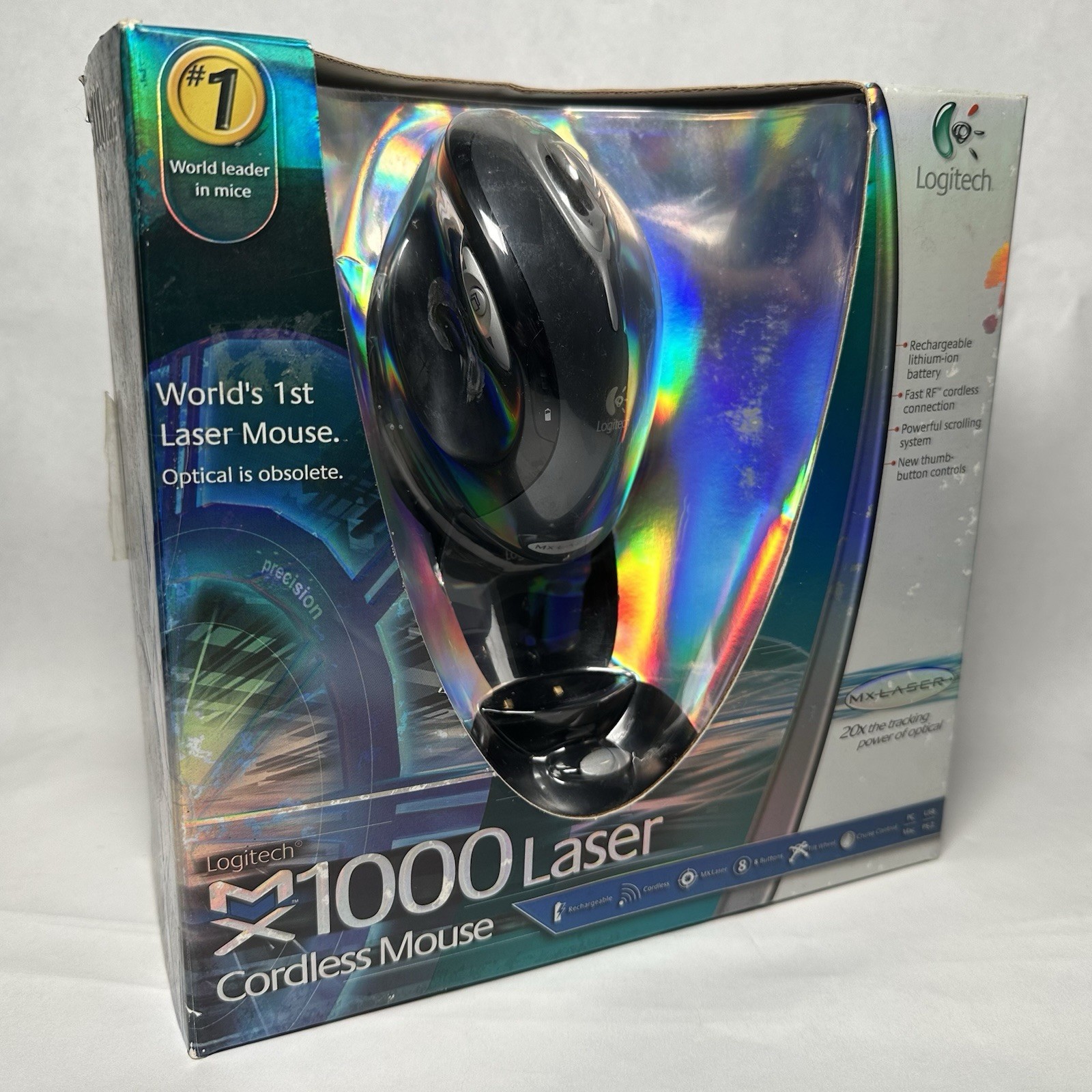 OPEN BOX Logitech MX1000L Laser Cordless Wireless Mouse Lithium-Ion Battery