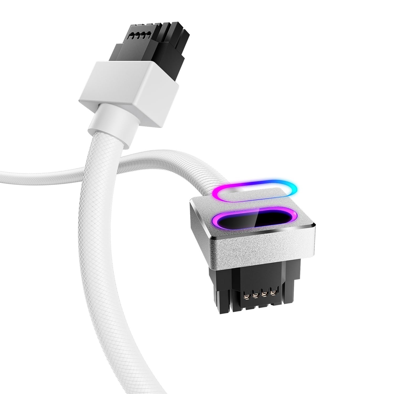 ARGB 16 Pin GPU Power Extension Cable Type A 50cm White RTX 4070 4080 4090