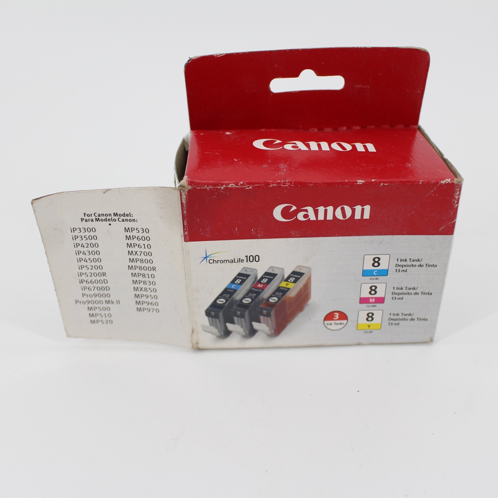 Canon CLI-8 Cyan/Magenta/Yellow Ink Cartridge 3-Pack, New open box