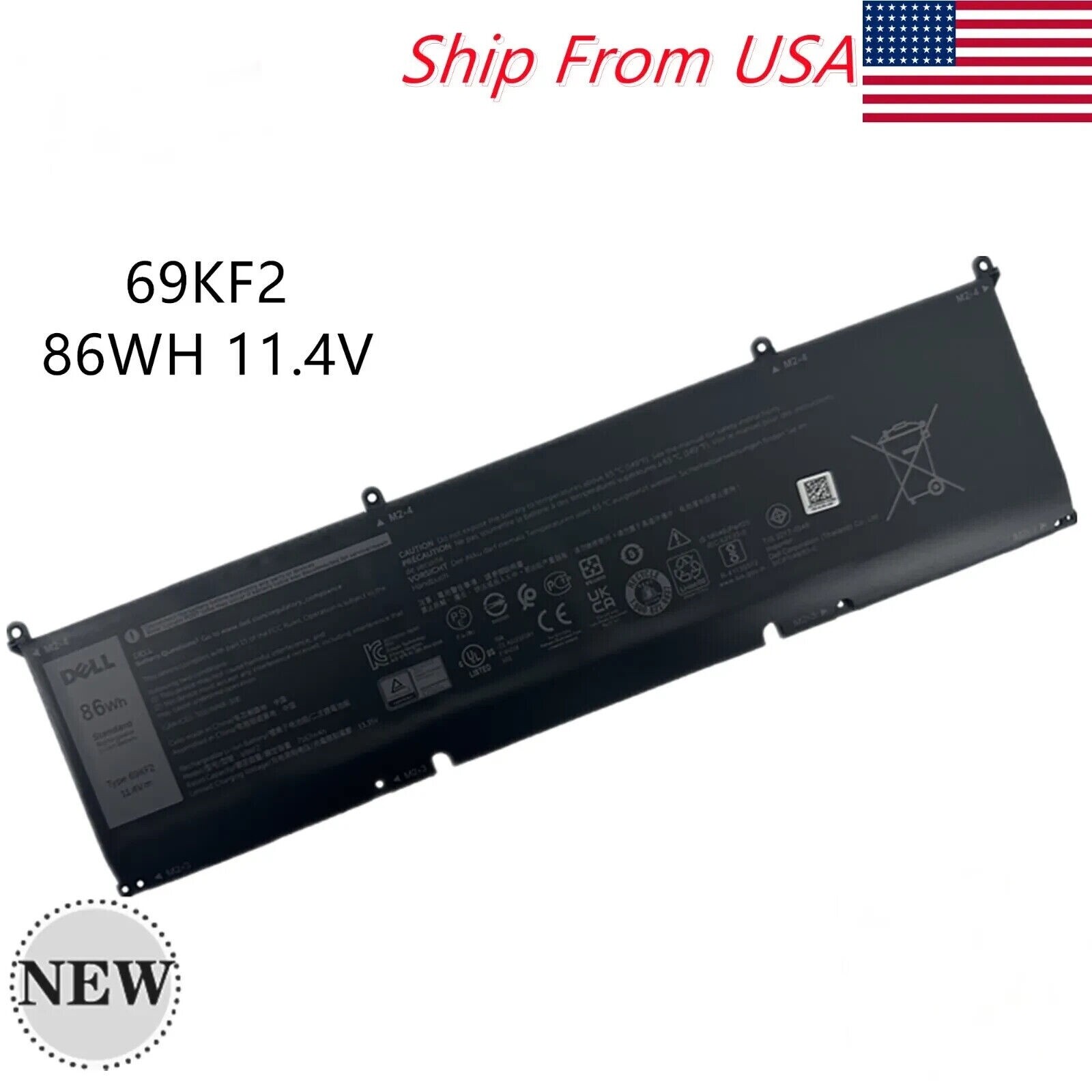 NEW Genuine Dell OEM 69KF2 Battery 85W XPS 15 9500 9520 Precision 5550 5560 5570