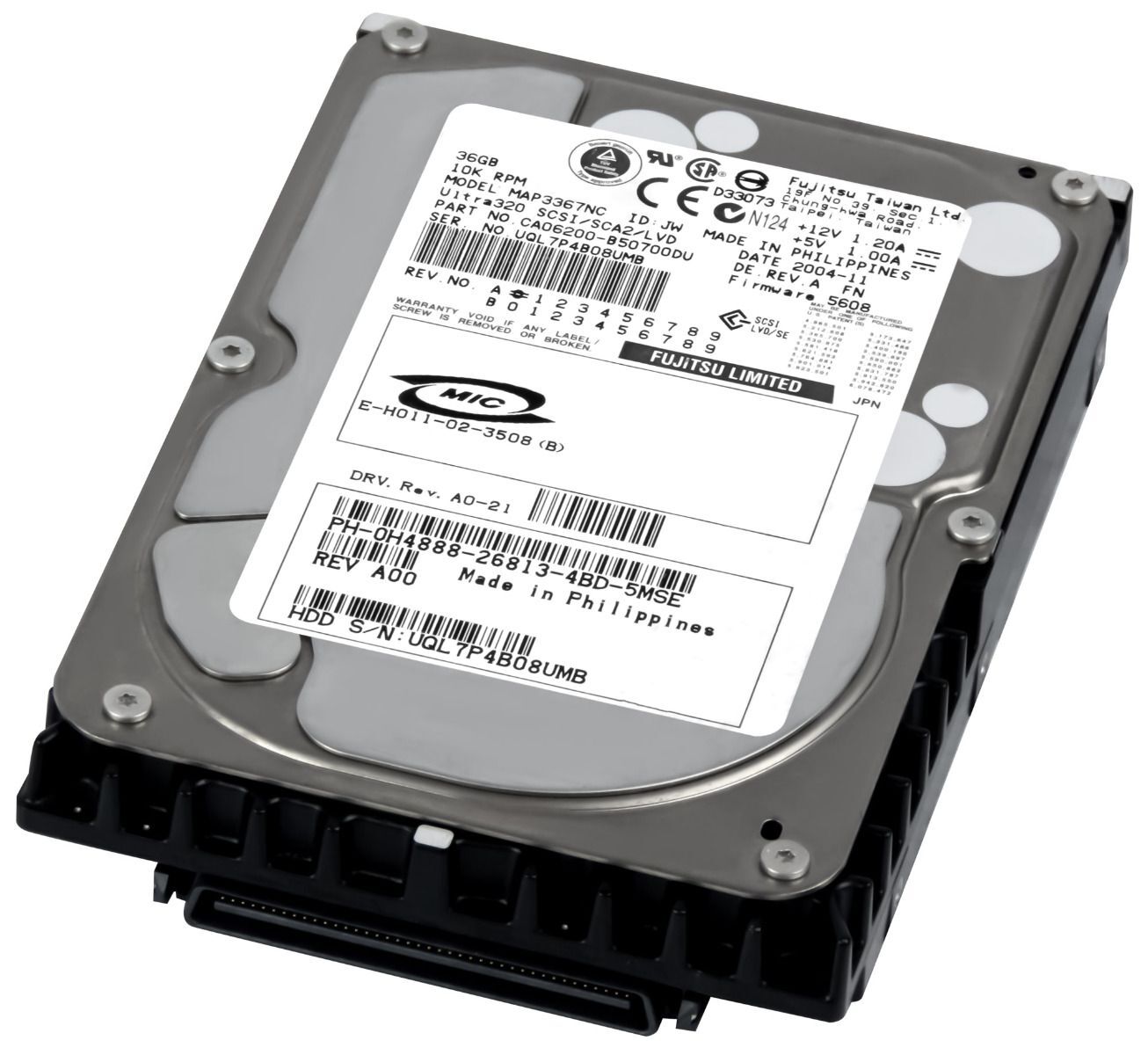 HARD DRIVE DELL 0H4888 MAP3367NC 36GB 10K 8MB SCSI U320 3.5''