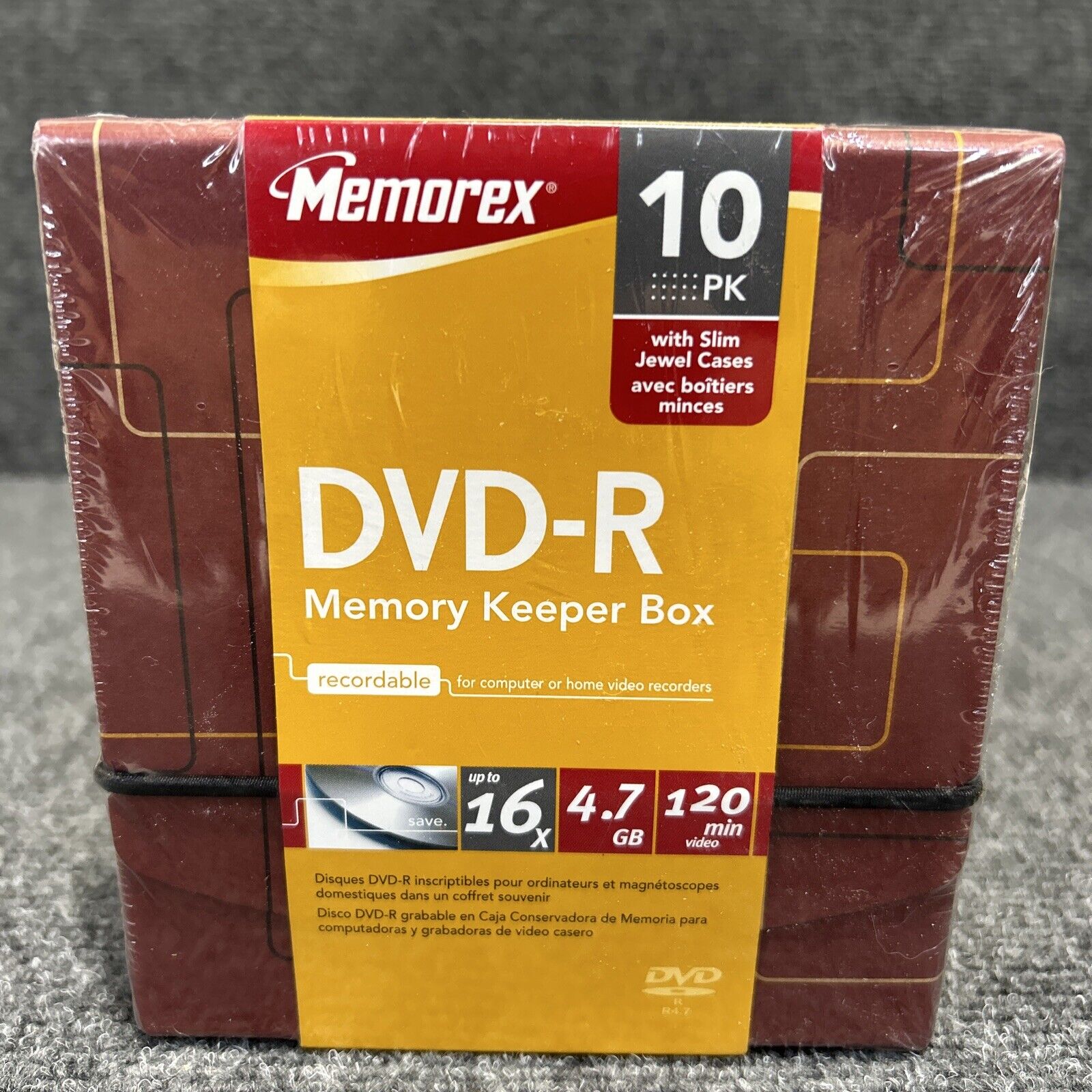 Memorex DVD-R Pack of 10 Memory Keeper Box With Jewel Cases 4.7 GB, 120 Min.
