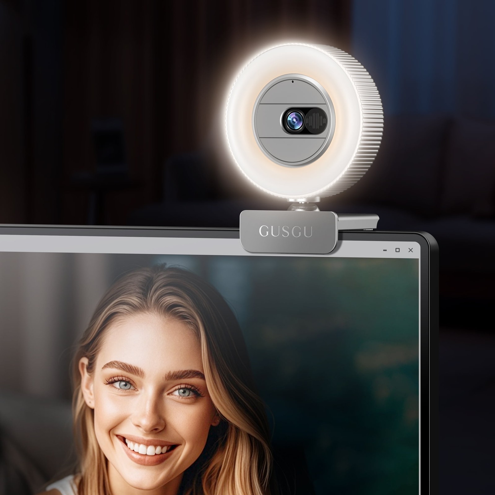 GUSGU G910 2K WEBCAM WITH MICROPHONE VIDEO STREAMING CAMERA - SILVER