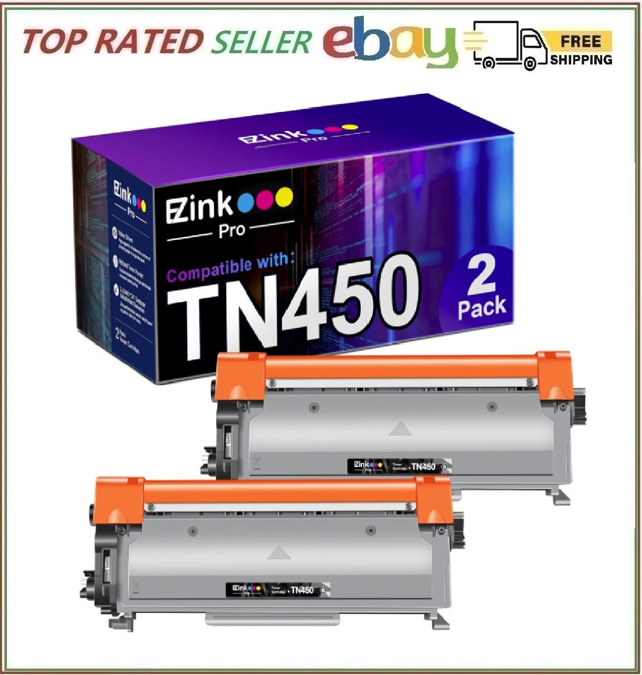 E-Z ink Pro TN450 Comaptible Toner Cartridge Replacement for Brother TN-450 T...