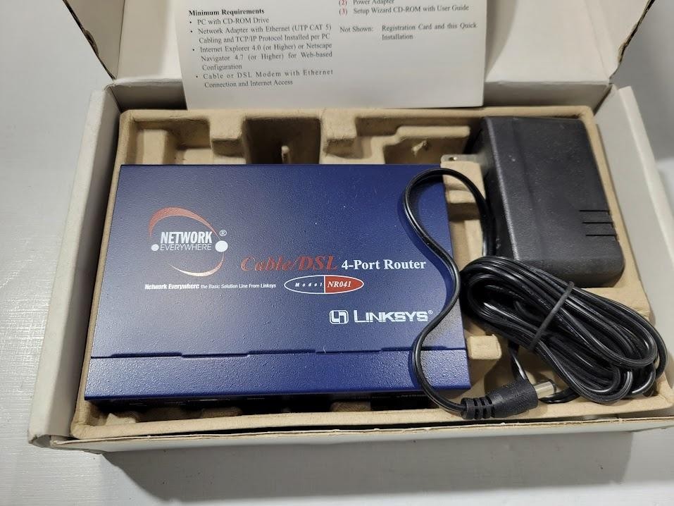 Linksys NR041 Network Everywhere Cable/DSL 4-Port Router Blue W/ Power Adapter