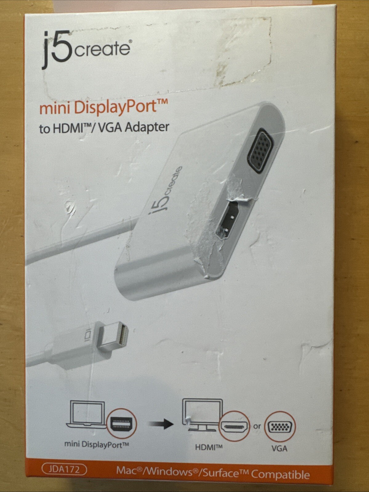 j5create - Mini DisplayPort to HDMI/ VGA Adapter - White