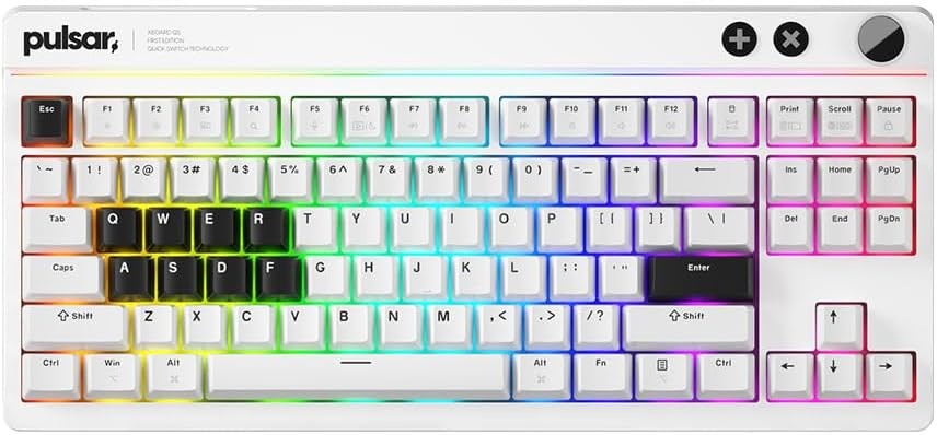 Pulsar XBOARD QS Mechanical Gaming Keyboard QMK/VIA, Hot Swappable - White