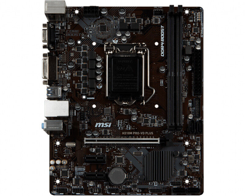MSI H310M PRO-VD PLUS Motherboard Intel H310 LGA 1151 DDR4 m-ATX VGA USB 3.1