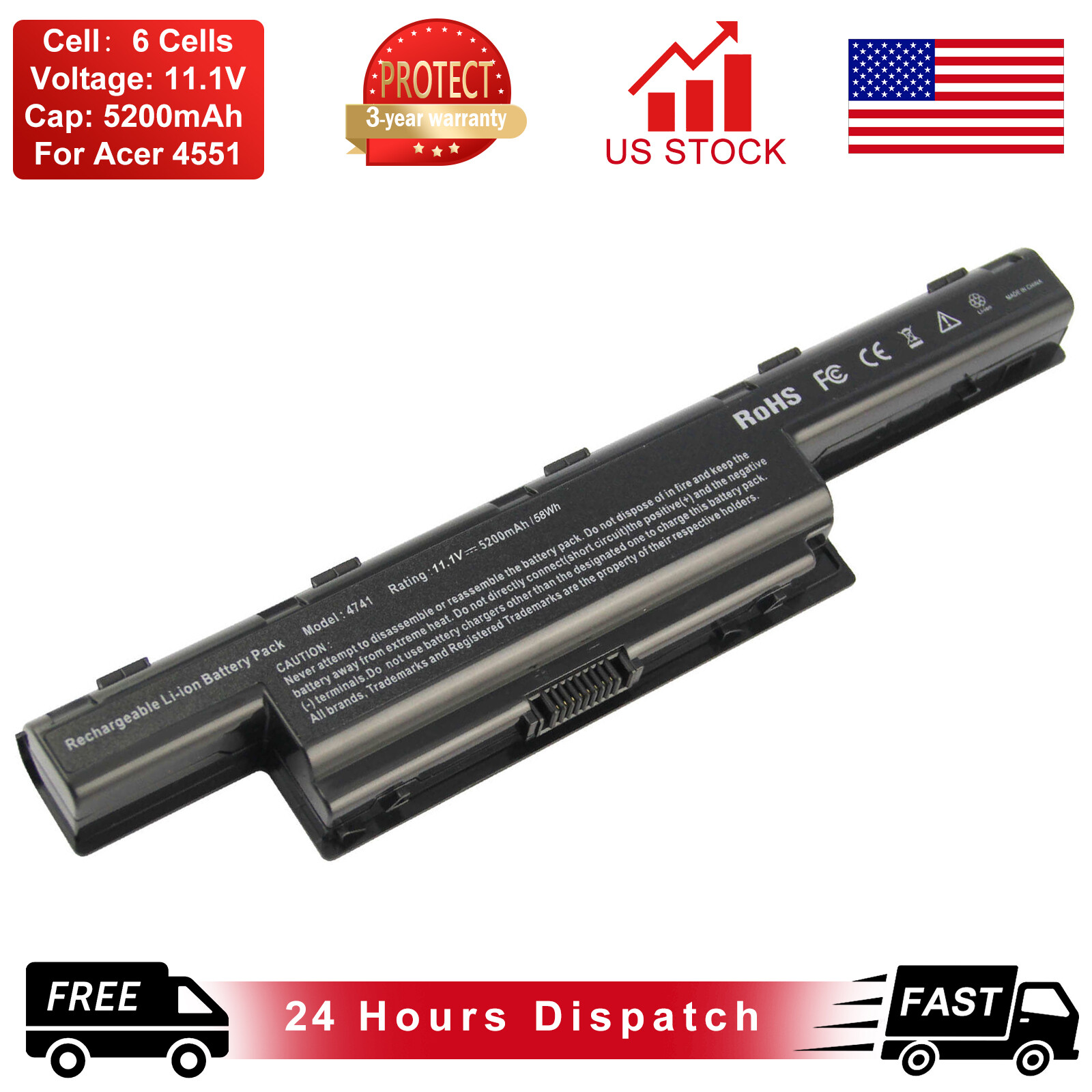 10.8v Battery for Acer Aspire 4741G 4743G 4750G AS10D31 AS10D3E AS10D3E AS10D73