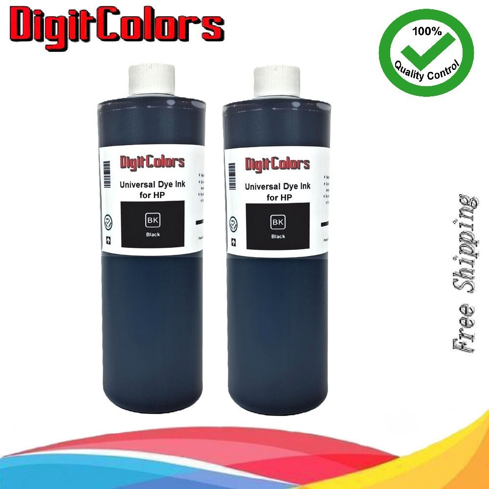 2X500ml Black Ink Cartridge Refill Kit bottles For HP 60XL 65XL 67XL 68XL