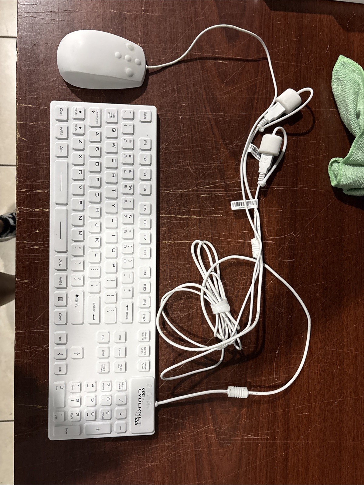Waterproof Keyboard + Mouse Cybernet Cyb-IKB-105 cyb-om-b02 White Silicone