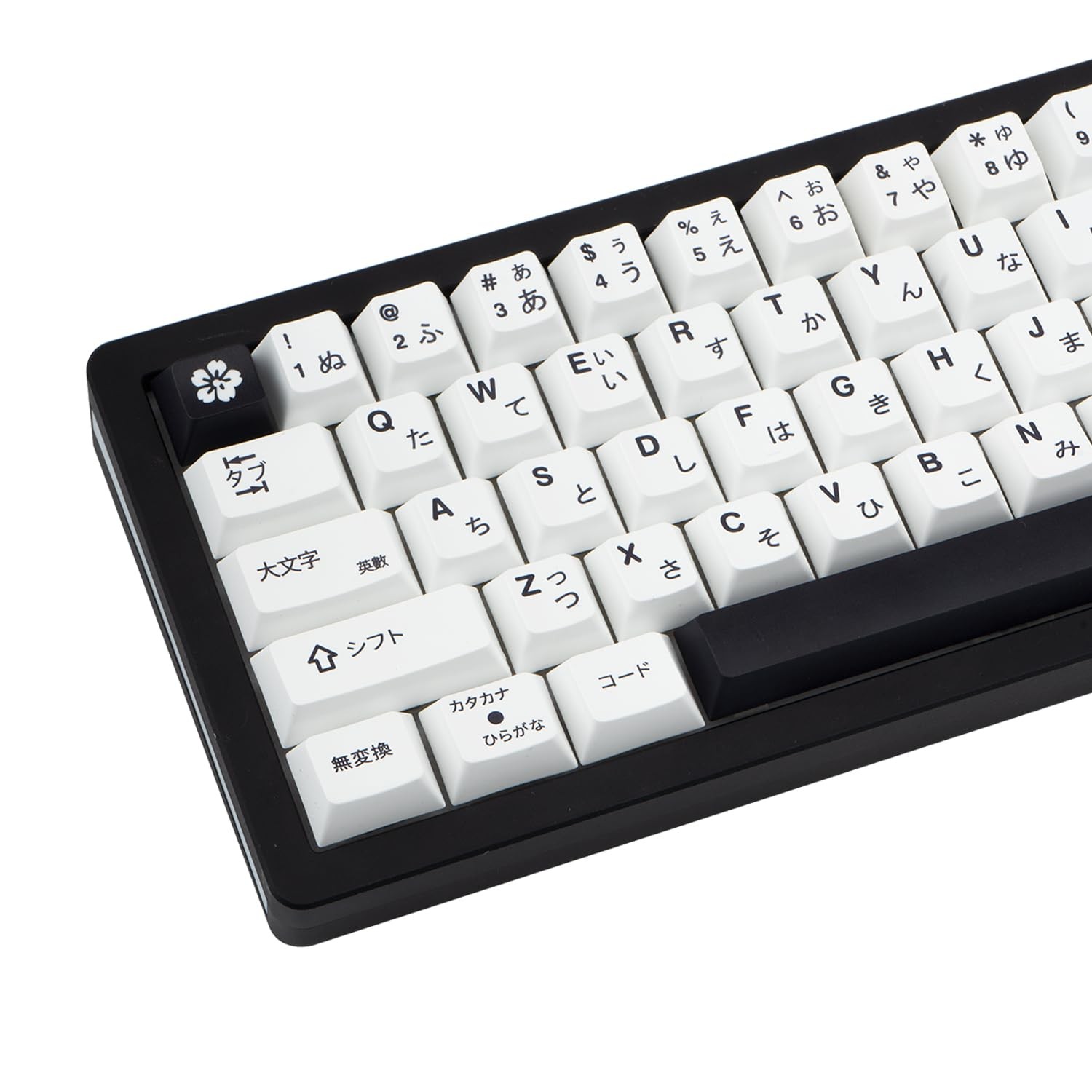 Minimalist Black White Japanese Keycap Set PBT Custom Mechanical Keyboard