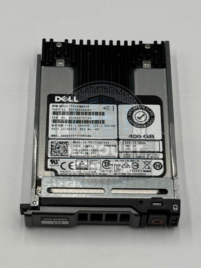 Dell 400GB SSD SAS 12G MLC MU 2.5in PX04SMB040 GM5R3 w/ Tray Grade C 80%-89%