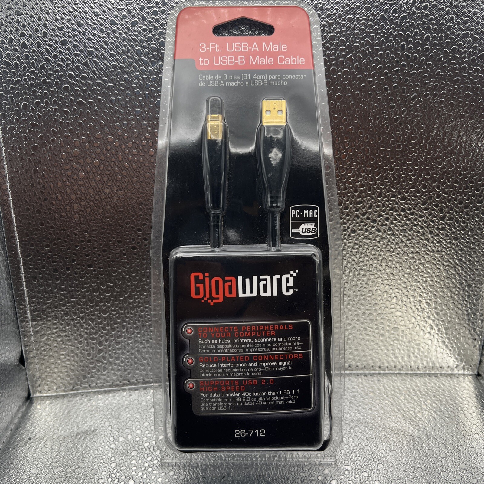 Gigaware 3-Ft. USB-A Male To USB-B Male Cable #26-712 Brand New