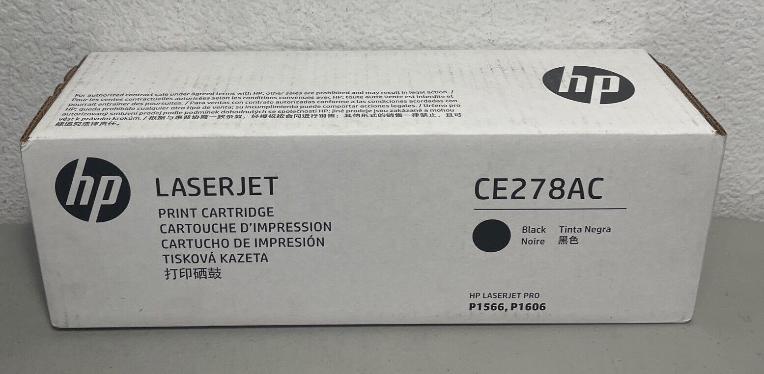 Genuine HP 78A Black Print Toner Cartridge CE278AC - Factory Sealed Box