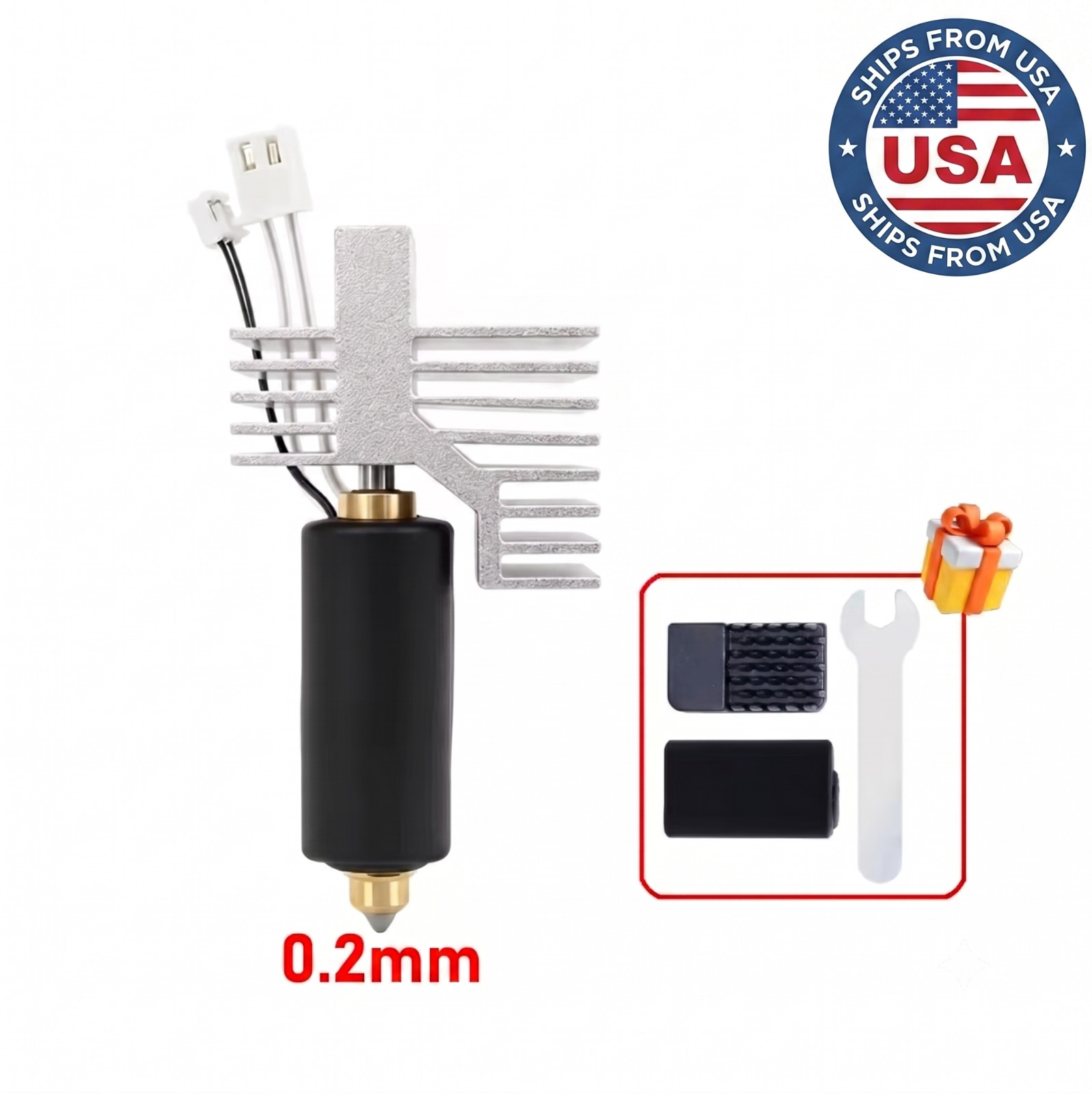 Upgraded Elegoo Centauri Carbon2 Hotend 0.2/0.4/0.6- 350C Hardened Steel Nozzle