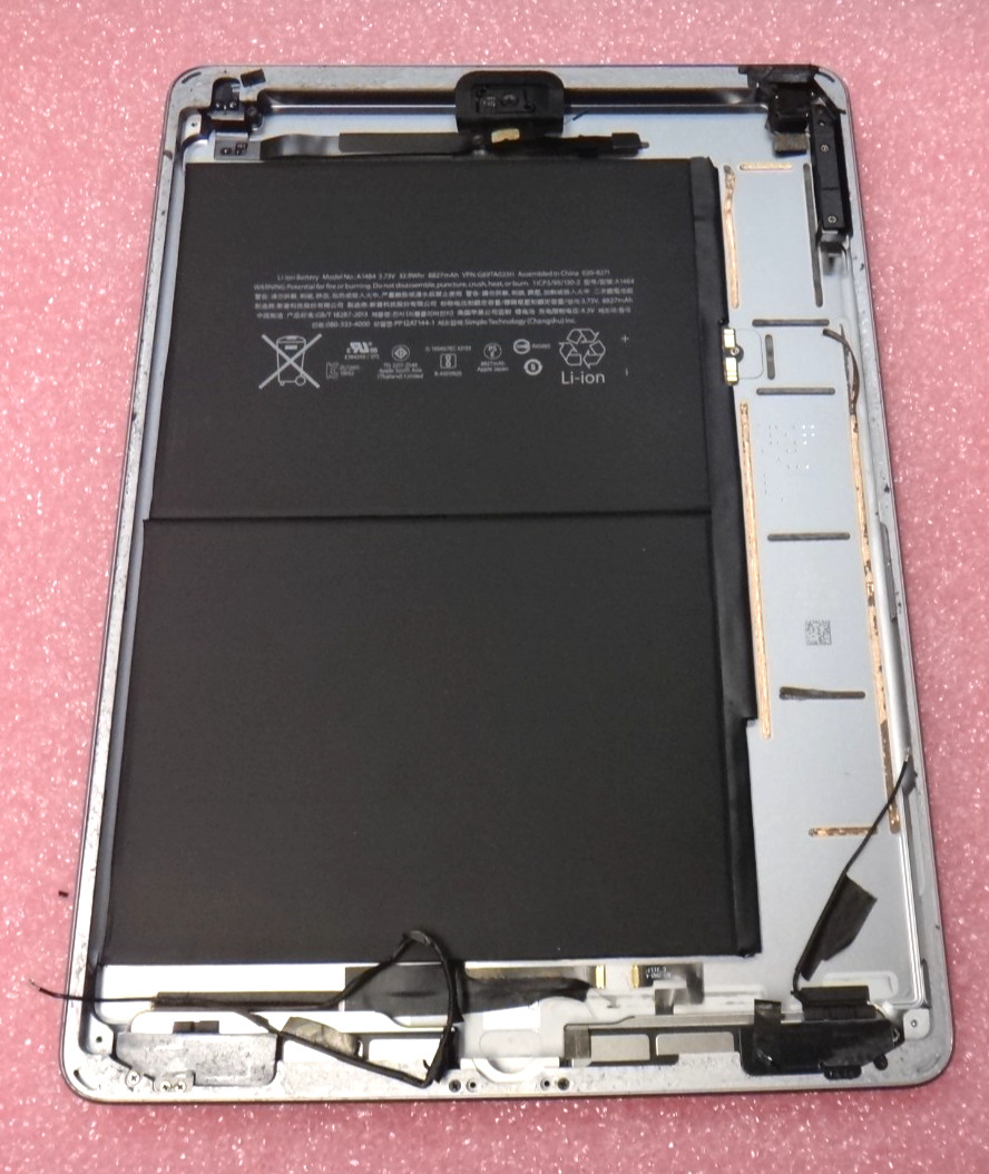 OEM Apple iPad 5th Gen A1822 Back Housing Cover w/ Battery+Components A1484 GRAY