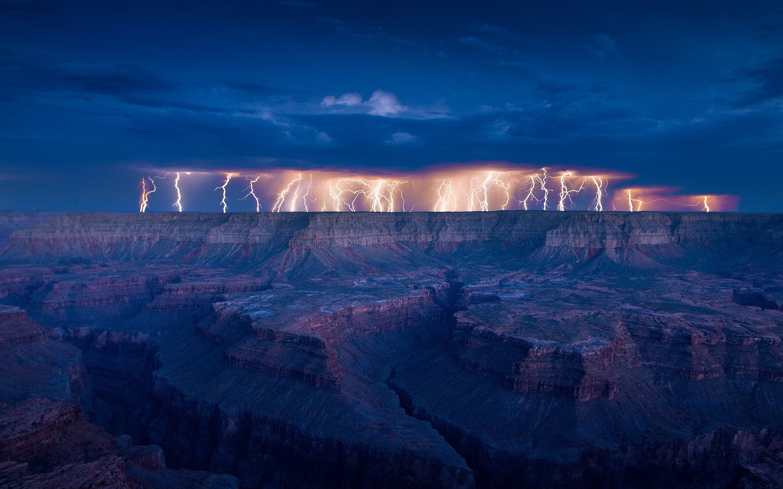 Landscape storm nature lightning grand canyon usa ark Custom Gaming Mat Desk