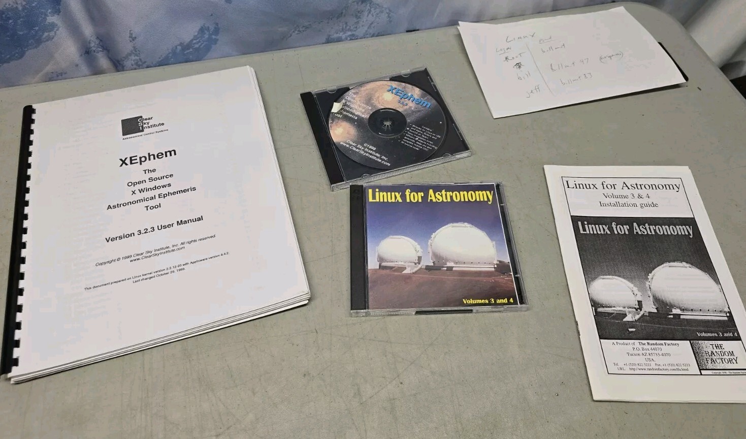 🔥 Vtg CD-ROMs XEphem & Linux For Astronomy 1999 Open Source X Windows Ephemeris