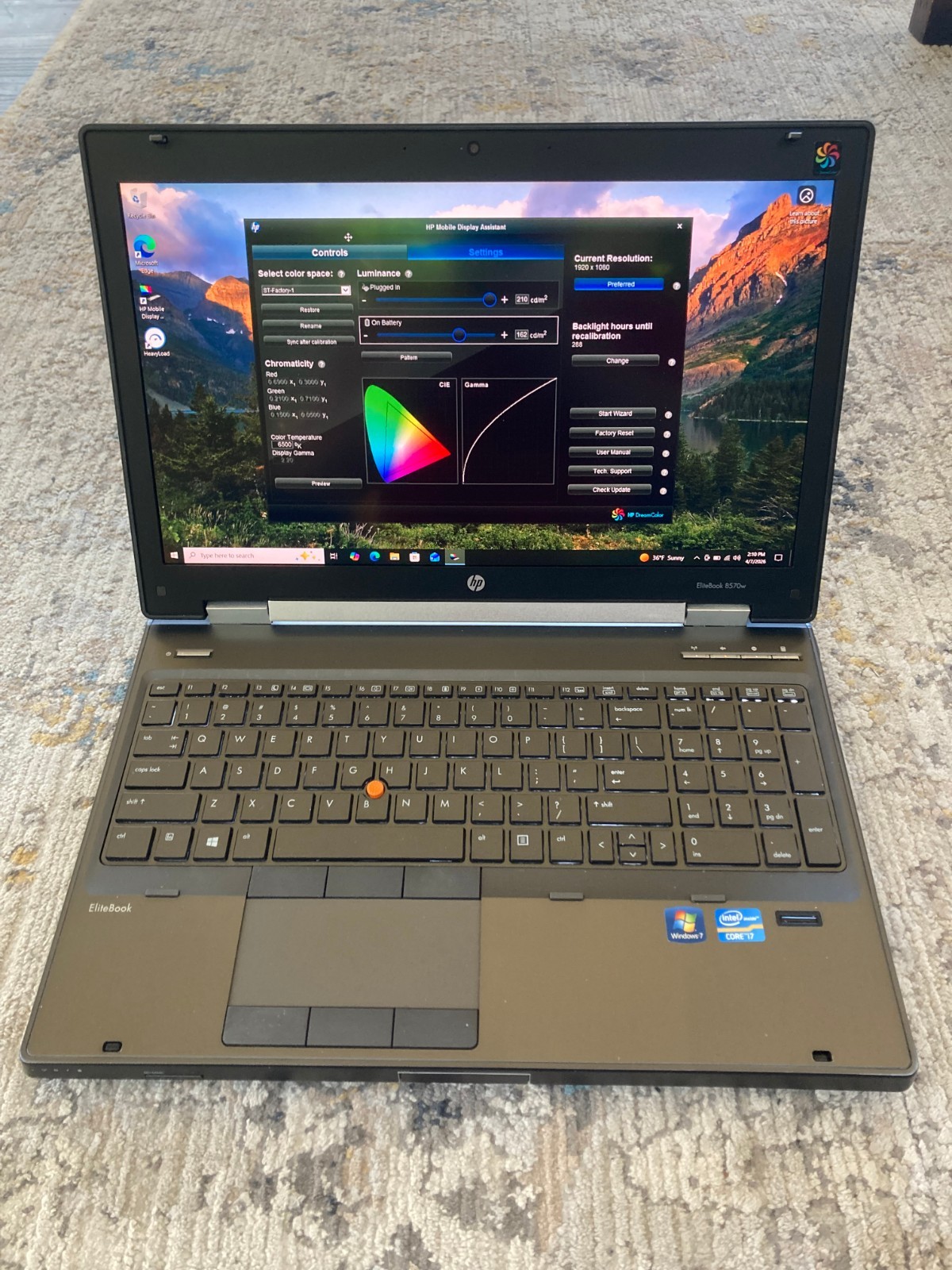 HP EliteBook 8570w DreamColor i7-3820QM/32GB/1TB SSD Webcam Nvidia K2000M