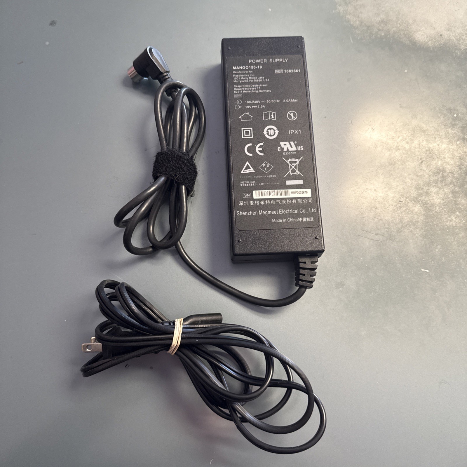 Genuine OEM Respironics SimplyGo MANGO150-19 AC/DC Power Adapter Cable 19V 7.9A