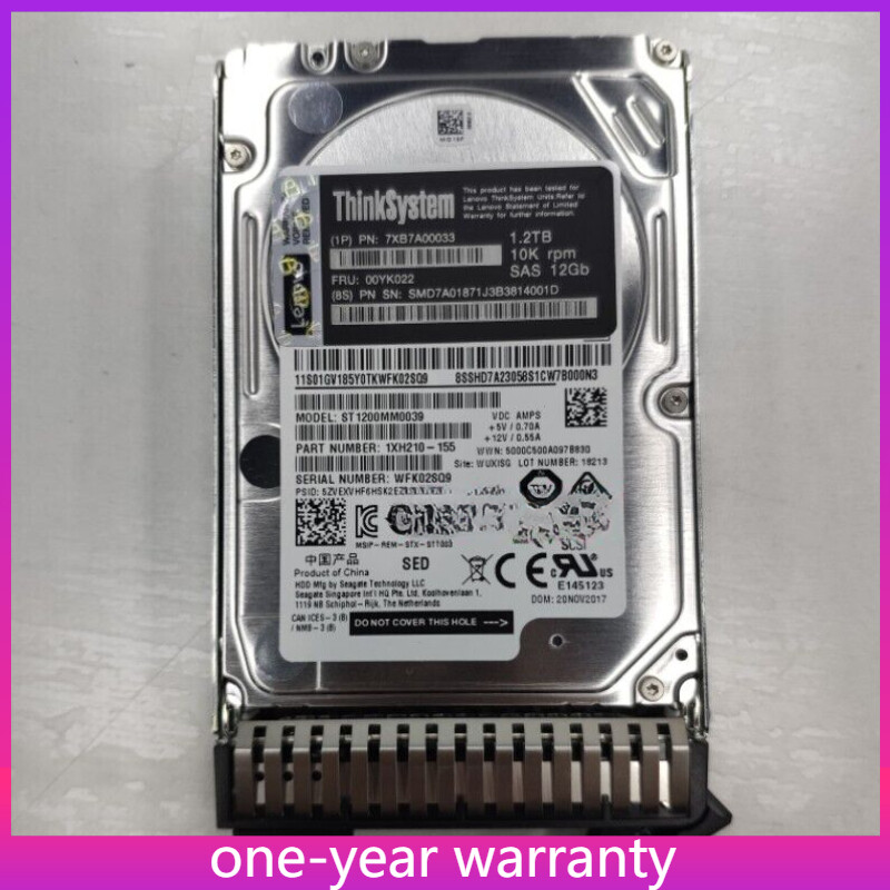 Lenovo ThinkSystem 7XB7A00033 00YK022 1.2TB 10K SAS 12Gbs 2.5'' Hard Drive HDD