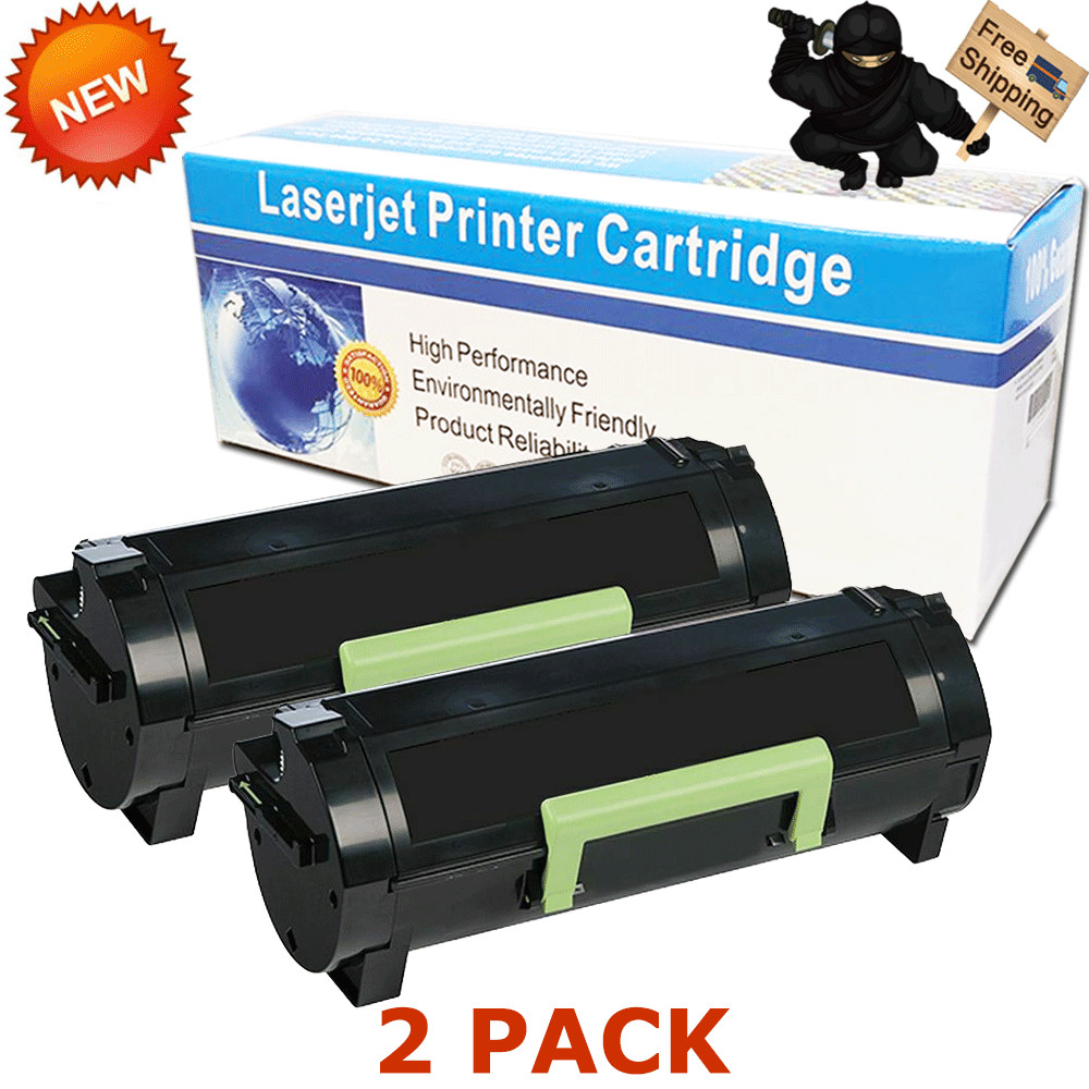 2 PCS 60F1H00 Toner For Lexmark MX310dn MX410de MX510de MX511de MX610de MX611de