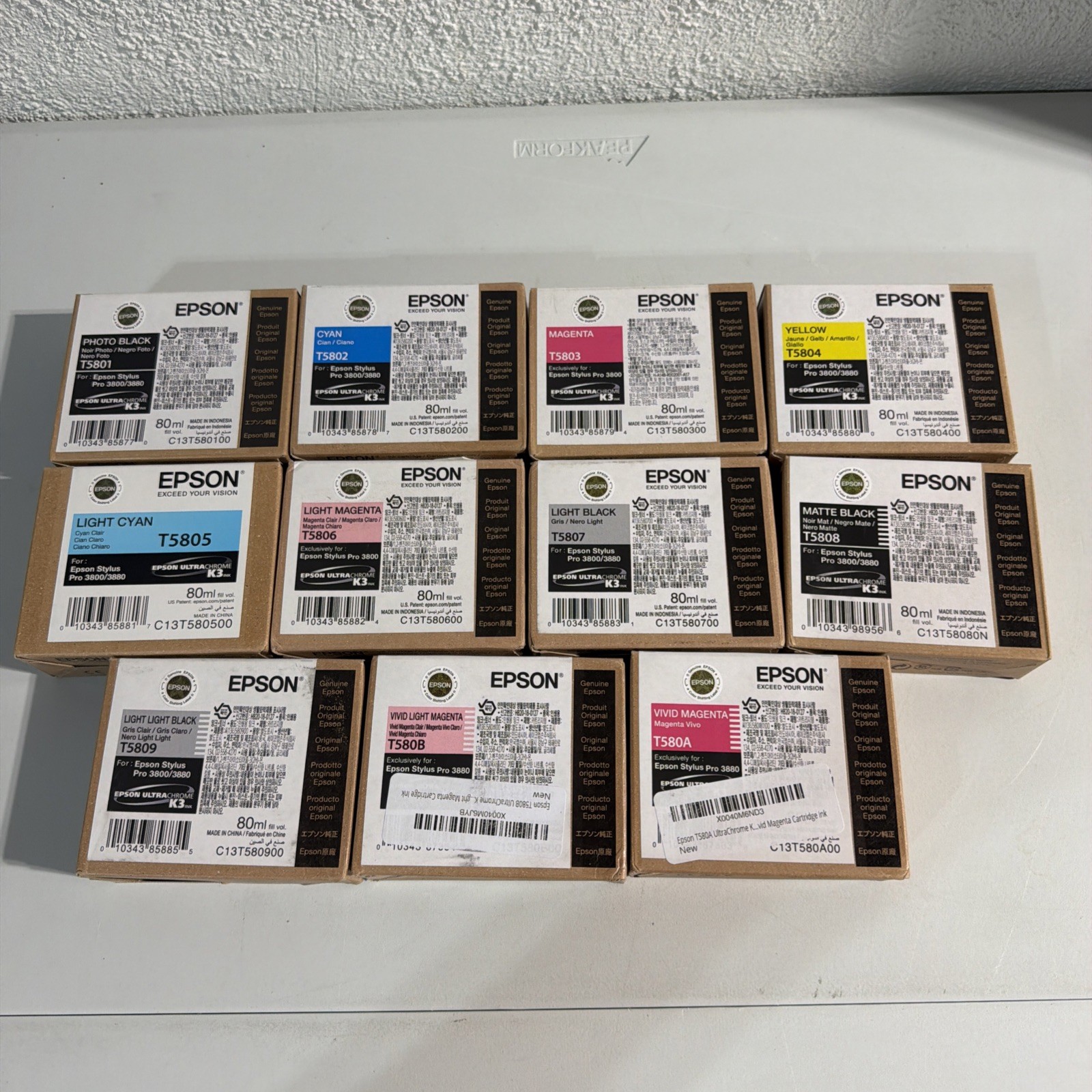 Genuine Epson Stylus Pro 3880 / 3800 Ink Toner T5801/2/3/4/5/6/7/8/9 T580A T580B