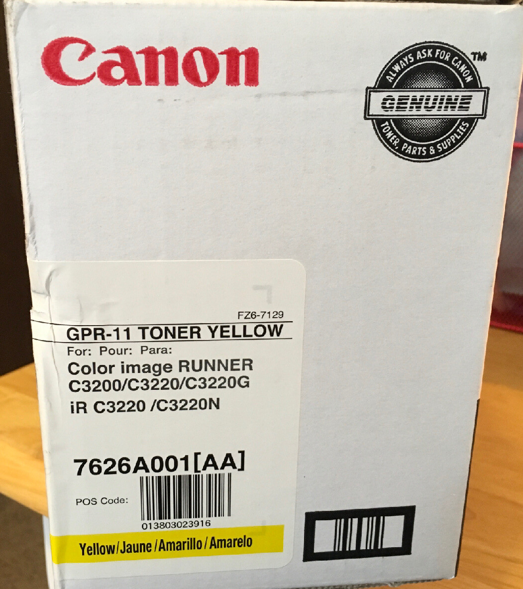 Canon GPR-11 Yellow Toner Cartridge 7626A001 Genuine New Unopened Box
