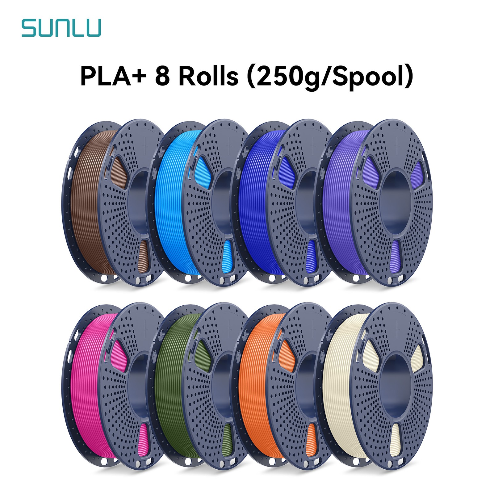 SUNLU PLA+ 3D Printer Filament 250g*8 1.75mm 1KG Multicolored High Compatibility