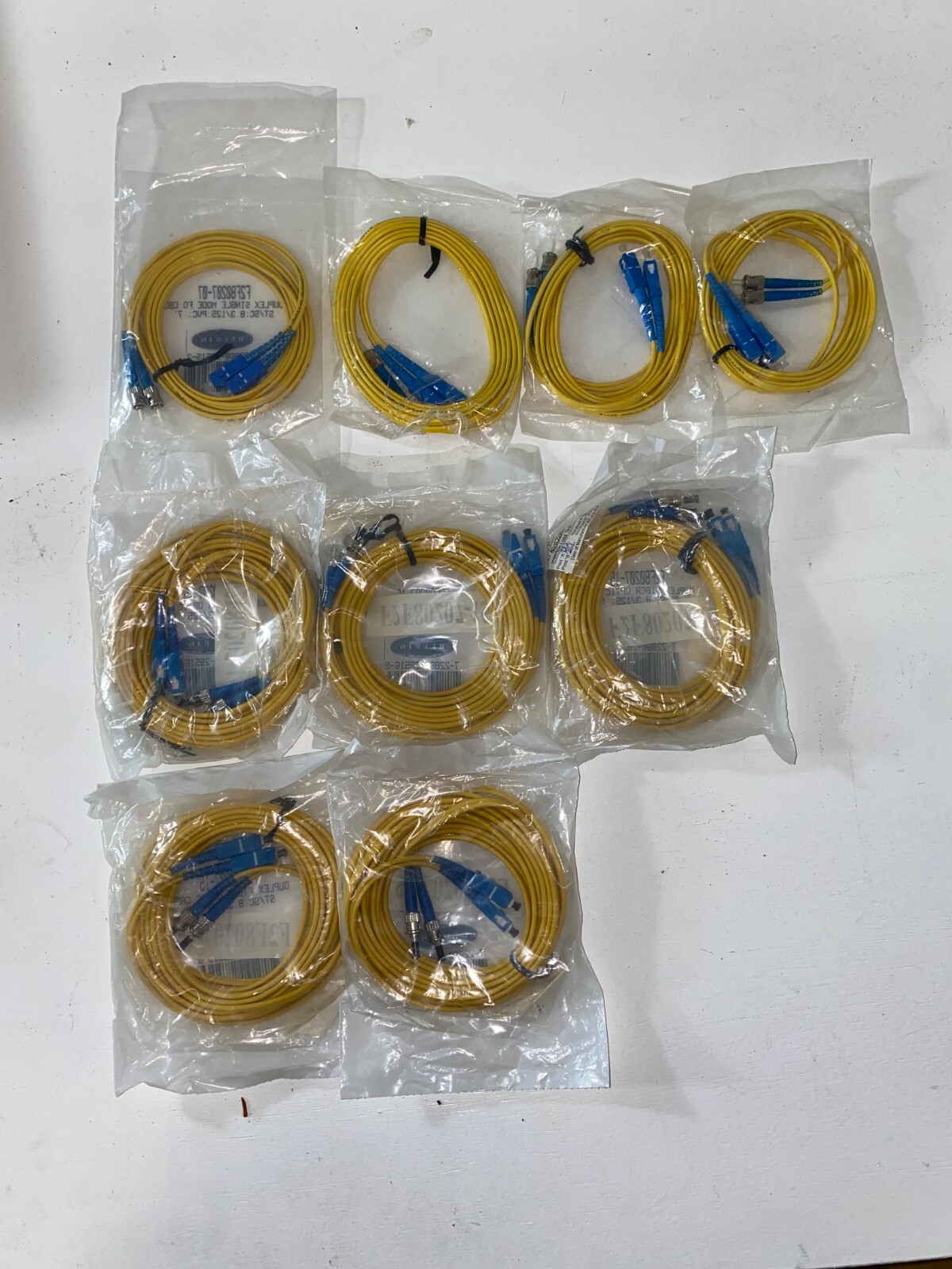 LOT of 9 PCS 5PCS - Duplex Fiber Optic Cable ST/SC 8.3/125/ 15'(F2F80207-15) 4PC