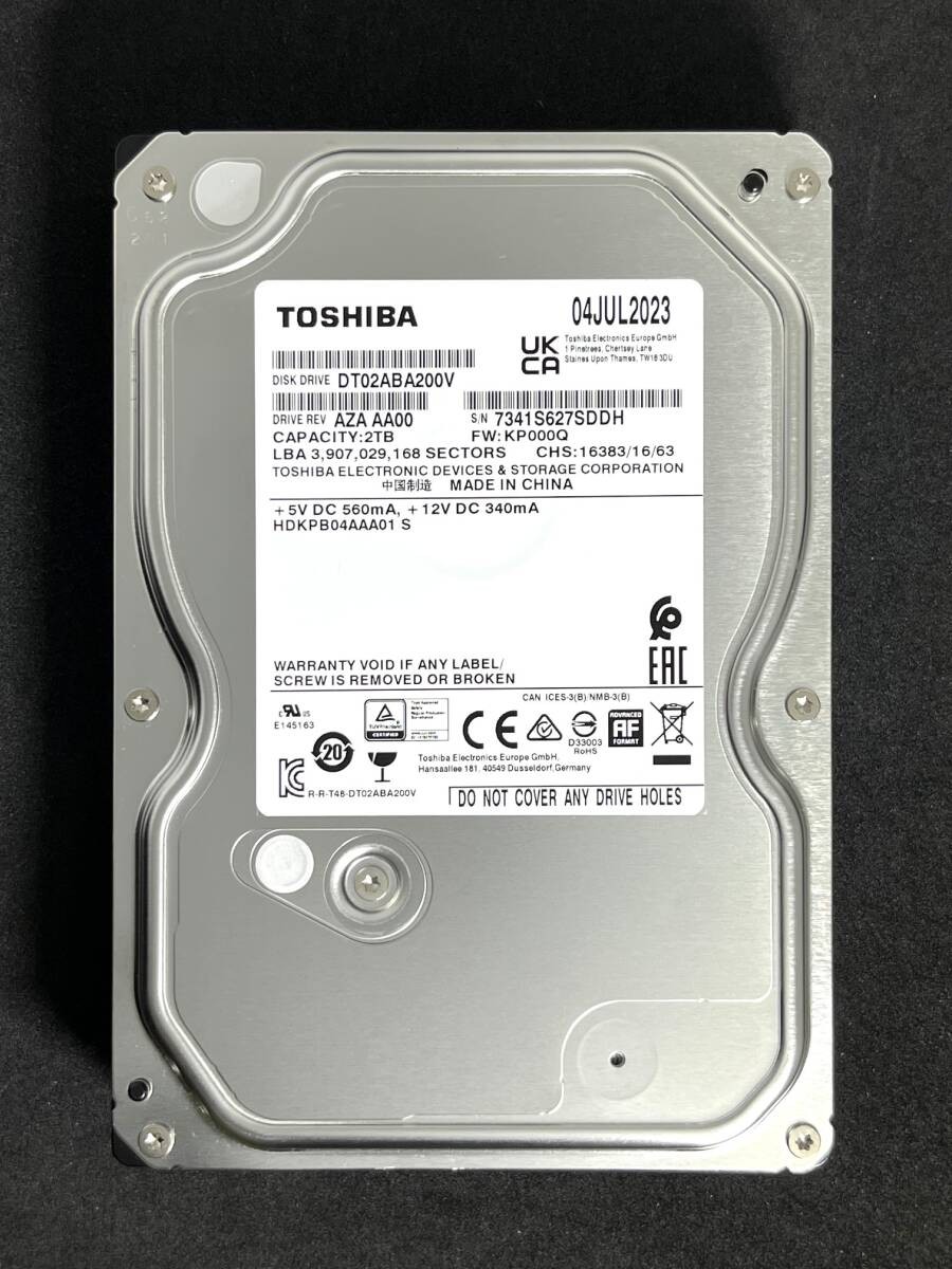 2TB  TOSHIBA / DT02ABA200V 2023 manufacture [ Usage time: 6417h ] Good conditio