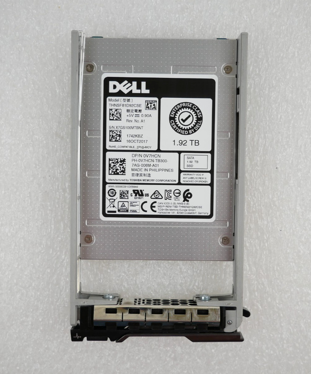 Dell 0V7HCN THNSF81D92CSE 1.92TB 6G SATA 2.5" Solid State Drive SSD *97% HEALTH*
