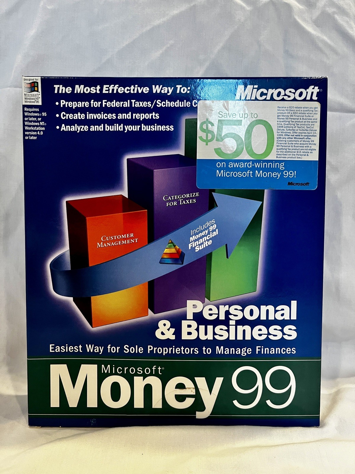 Sealed Microsoft Money 99 Personal & Business – Full edition - Inc. base Money99