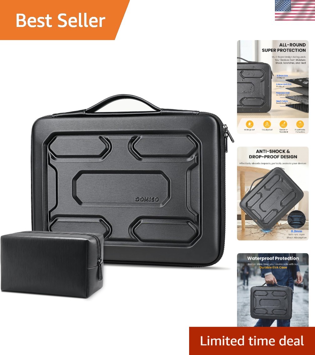 Lightweight 17.3 Inch Laptop Sleeve with Ergonomic Handle & Accessory Pocket