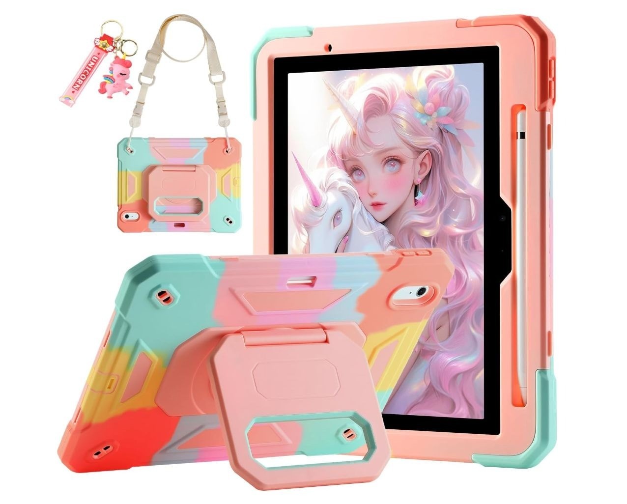 Drop & Shock Proof Case For iPad Air 6th 11" 2024 Kickstand Shoulder Strap Multi