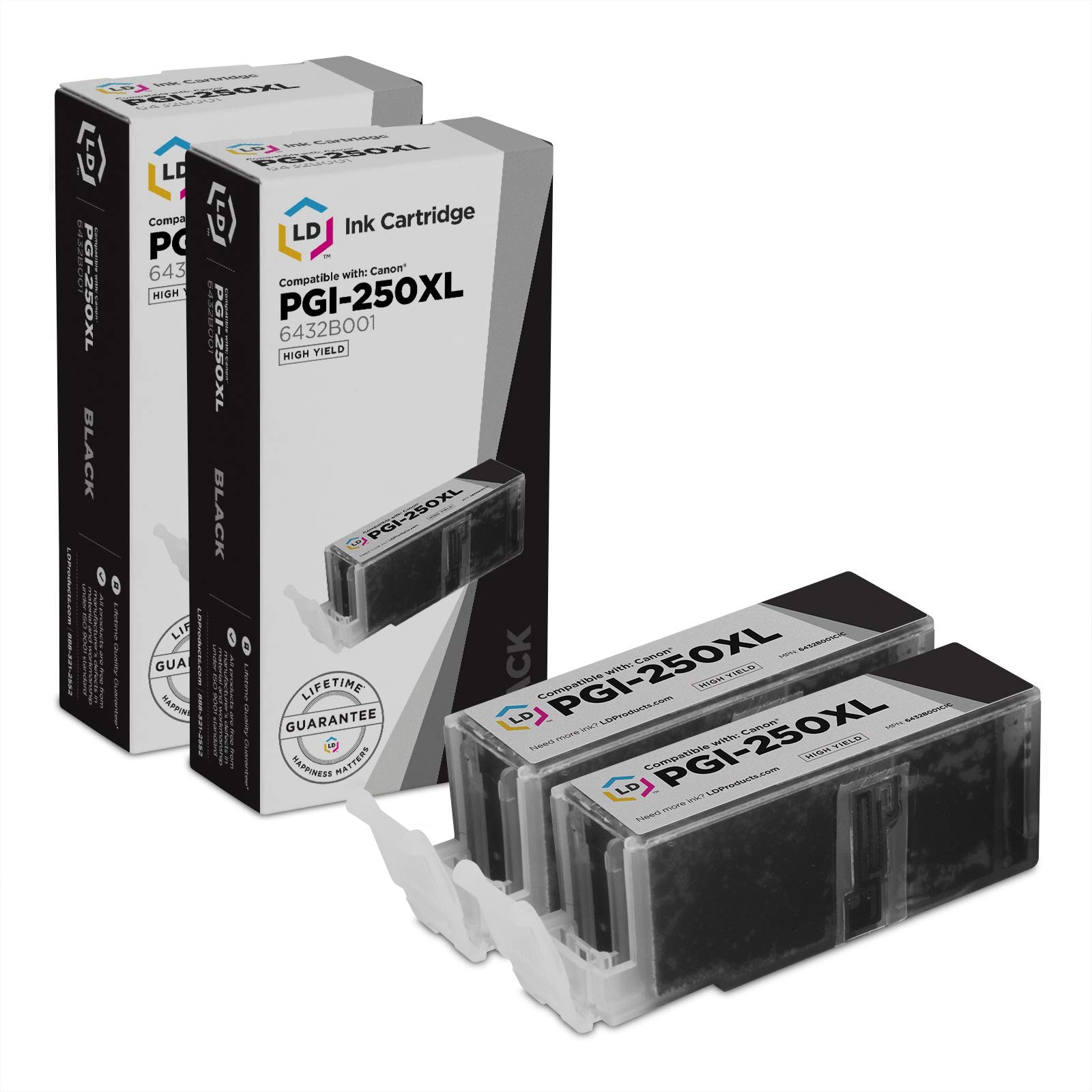 LD Comp Canon 6432B001 PGI-250XL 2pk HY Black MX922 MX722 MG5422 MG7120