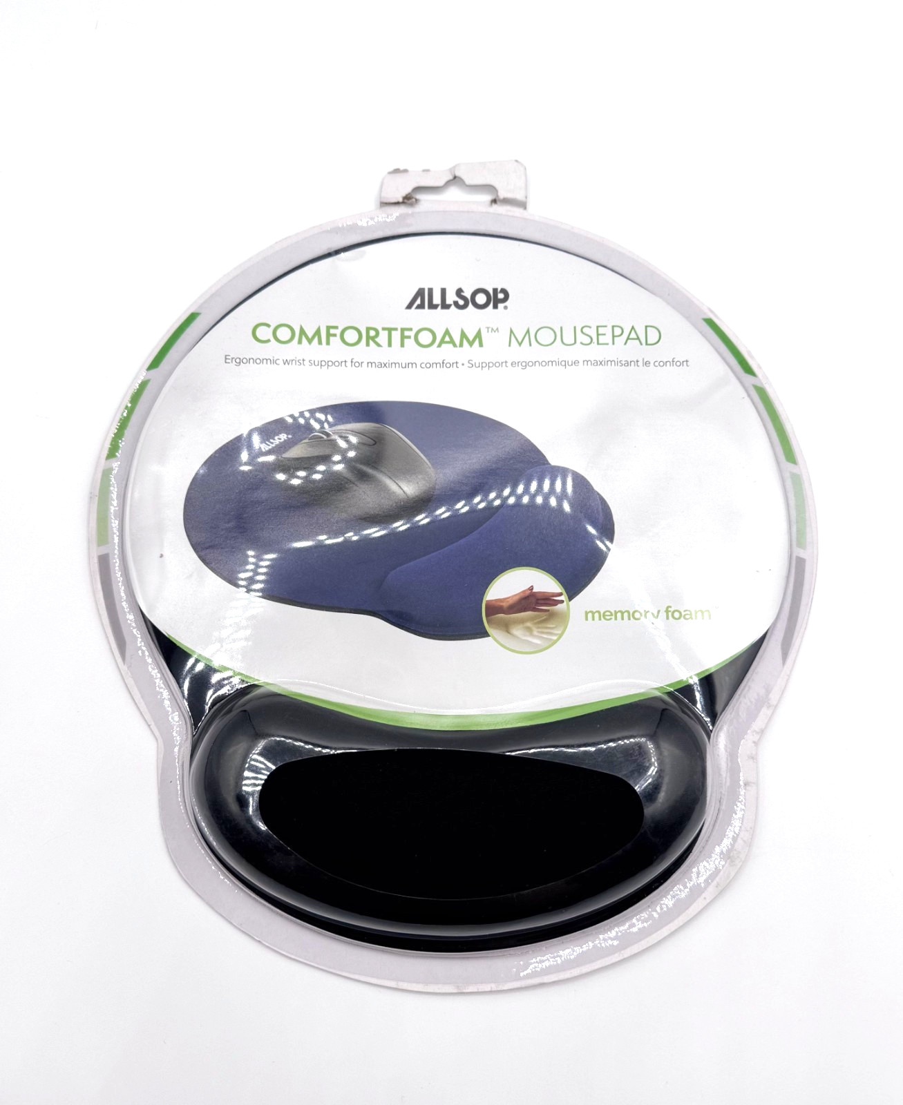 Allsop ComfortFoam Memory Foam Mouse Pad Ergonomic Wrist Rest – Black