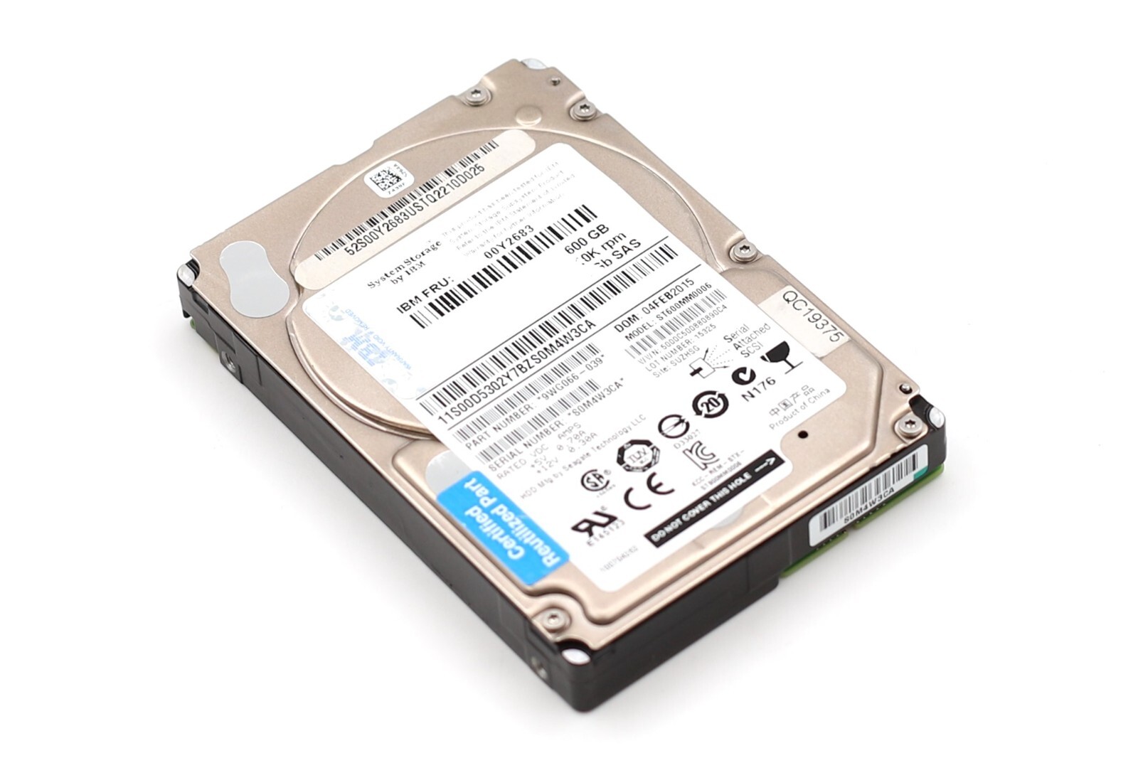 IBM ST600MM0006 600GB 2.5" 6Gb/s 10K RPM SAS Serve Drive FRU P/N: 00Y2683 Tested