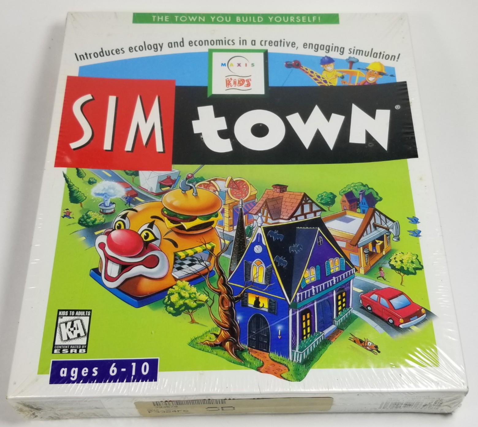Sim Town Maxis Kids PC Game 1995 Windows 3.1 / 95 / Mac Sealed Big Box Vintage