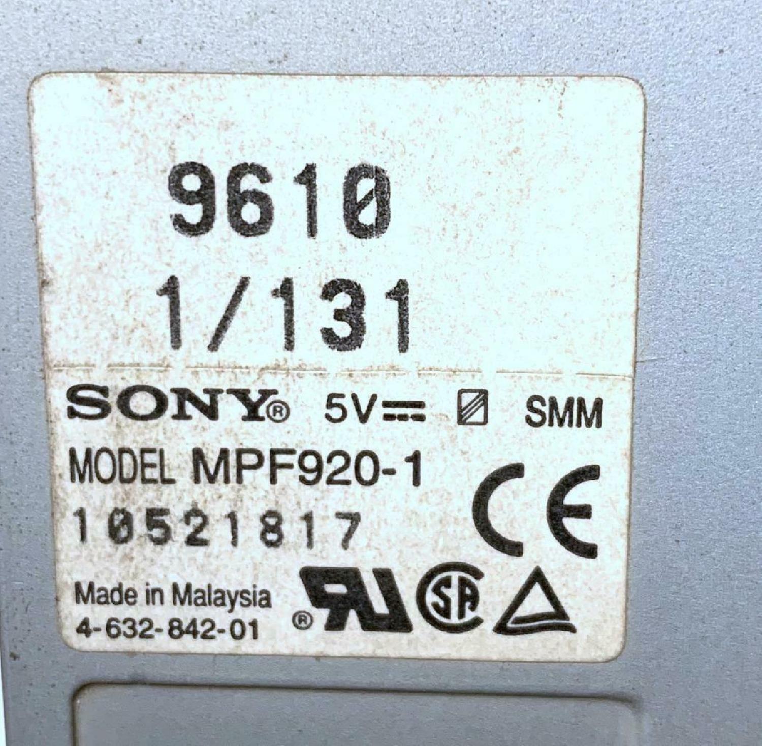 MPF920-1 SONY 1.44 FLOPPY DRIVE BLACK FACE PULLED FROM NOKIA 440 FIREWALL 1.44M