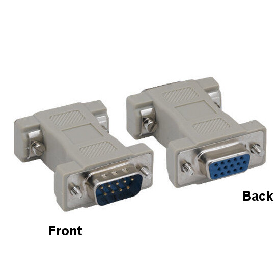 Kentek DB9 9Pin Male to HD15 15Pin Female Adapter Connector CGA VGA Video RS-232