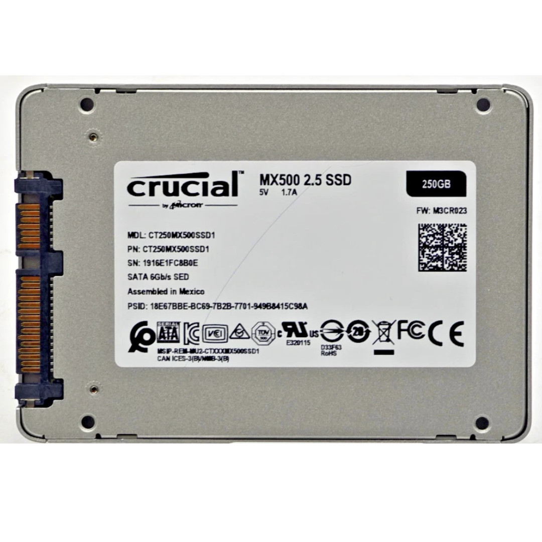 Crucial MX500 250GB SATA III 2.5" Internal SSD CT250MX500SSD1 3D NAND 6Gb/s