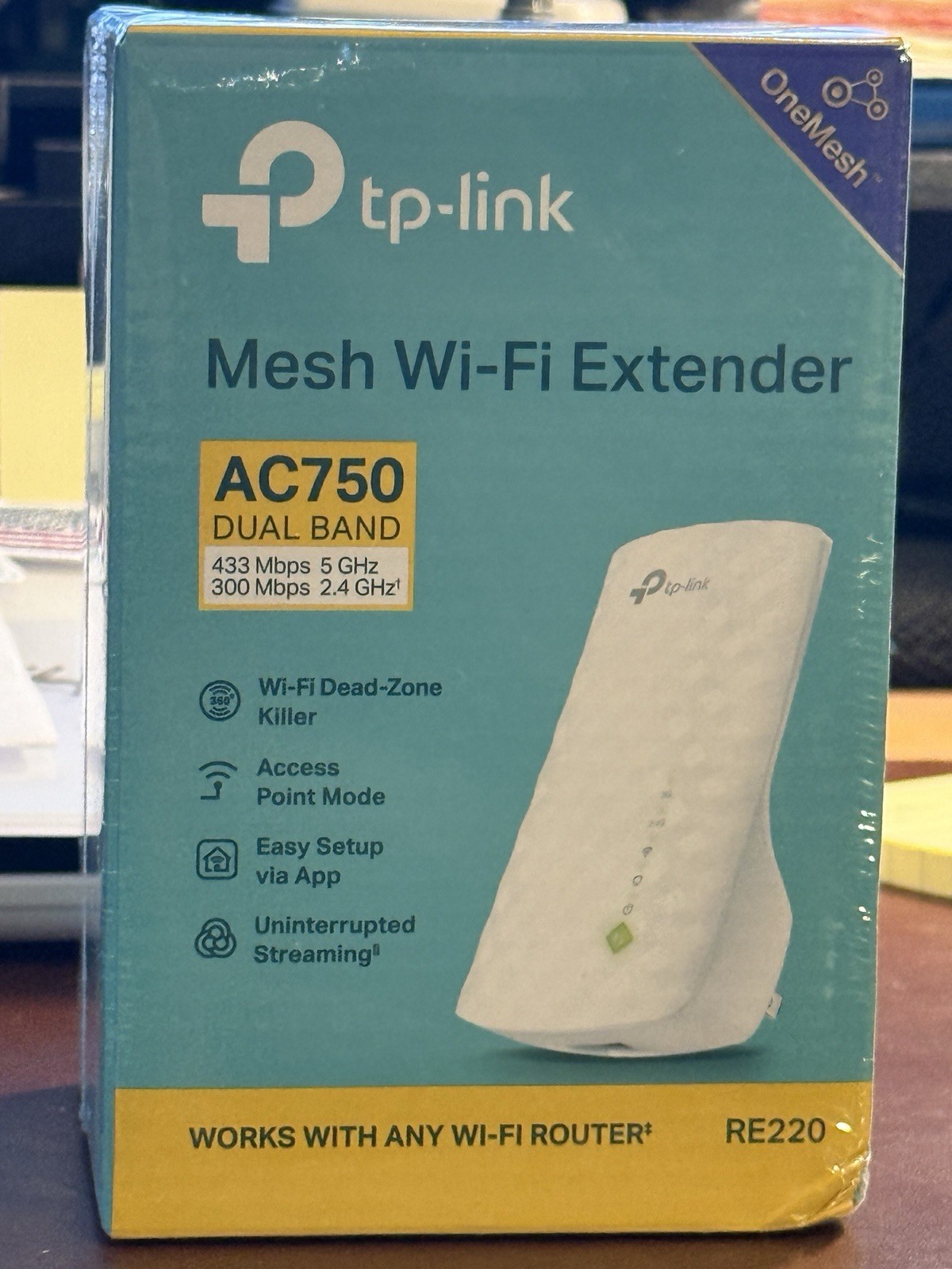 TP-Link RE220 Mesh WiFi Extender AC750 Dual Band Range Booster w/ Ethernet Port