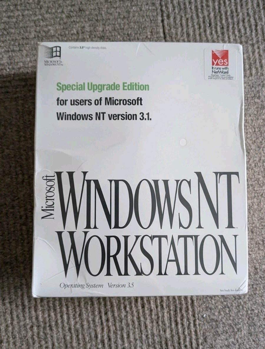 Microsoft Windows NT Workstation Version 3.5 Upgrade Edition Big Box NOS SEALED